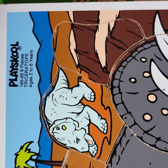 Playskool Triceratops Puzzle vintage 1987 good used condition - Picture 4 of 11